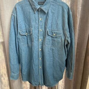 Denim Button-Up Shirt size L VTG classic basic edition everyday Jean